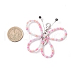 Glass Seed Beads Butterfly Pendant Decorations HJEW-JM03352-02-3