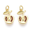 Brass Micro Pave Cubic Zirconia Pendants KK-N265-28G-1
