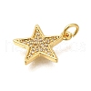 Rack Plating Brass Micro Pave Cubic Zirconia Pendants ZIRC-F142-41G-2