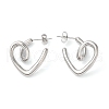 Non-Tarnish 304 Stainless Steel Heart Stud Earrings EJEW-K244-43P-1