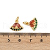 Brass Micro Pave Cubic Zirconia Charms KK-C093-29A-G-3