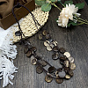 Dyed Natural Coconut Disc Beaded PU Leather Multi-Strand Necklaces for Women FS-WG04026-01-1
