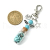 Glass Wishing Bottle with Synthetic Turquoise inside Pendant Decorations HJEW-JM01741-01-3