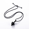 Natural Obsidian Cone Pendant Necklace NJEW-Q313-001D-2