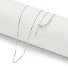 Rhodium Plated 925 Sterling Silver Box Chain Necklaces NJEW-C052-03P-1