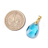 Faceted Teardrop Glass Pendants PALLOY-JF03737-01-2