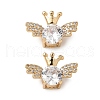 Brass Micro Pave Clear Cubic Zirconia Beads KK-G531-05G-1