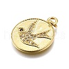 Rack Plating Brass Micro Pave Cubic Zirconia Pendants KK-K401-84G-2