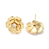 Rack Plating Brass Micro Pave Clear Cubic Zirconia Stud Earrings EJEW-U012-01B-G-2