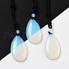 Synthetic Opalite Pendant Necklace with Nylon Cord for Women NJEW-L464-A01-1