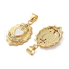 Brass Micro Pave Cubic Zirconia Pendants KK-U070-26G-02-2