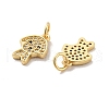 Dog Brass Micro Pave Clear Cubic Zirconia Charms KK-G425-14G-2