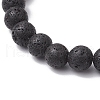 Natural Lava Rock Round Beads Stretch Bracelets for Men Women BJEW-JB11748-5
