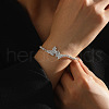 Butterfly Alloy Link Bracelets WG778B6-02-1