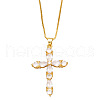Colorful Zircon Cross Necklace Hip Hop Fashion Diamond Sweater Chain NKB266 ST8585935-1