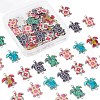 SUNNYCLUE 50Pcs Printed Alloy Links/Connectors ENAM-SC0002-37-1