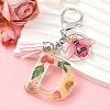 Resin & Acrylic & Faux Suede Tassel Keychain KEYC-YW00125-04-1