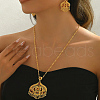 Elegant Fashion Teardrop & Flower Brass Necklace & Earrings Sets for Women GO0418-4