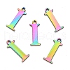 Ion Plating(IP) 304 Stainless Steel Alphabet Charms STAS-H122-I-M-2