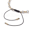 Adjustable Natural Labradorite & Glass Braided Bead Bracelet BJEW-JB10137-08-4