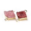 Natural Druzy Quartz Links connectors G-P396-09G-12-3