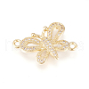 Brass Micro Pave Cubic Zirconia Links ZIRC-L078-029G-NR-1