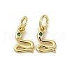 Brass Micro Pave Cubic Zirconia Pendants KK-P308-22G-1