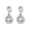 Flat Round 304 Stainless Steel Micro Pave Clear Cubic Zirconia Dangle Stud Earrings EJEW-Z089-28P-4