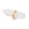 Electroplated Natural Quartz Crystal Irregular Prism Pendants PALLOY-JF03904-01-5
