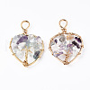 Natural Fluorite Pendants G-T131-97B-03-2