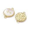 Rack Plating Brass Pave Shell Connector Charms X-KK-Z036-08G-2