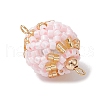 Seed Beads Loom Round Link Connector Charms PALLOY-MZ00377-02-4
