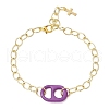 Brass Cable Chains & Acrylic Finding Bracelets for Women BJEW-JB11611-3
