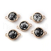 Resin Imitation Opal Connector Charms RESI-WH0021-55B-1