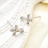 Brass Micro Pave Clear Cubic Zirconia Stud Earrings EJEW-M103-07P-3