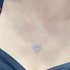 Heart Brass Full Crystal Rhinestone Pendant Necklaces for Women FS-WG5C853-01-4