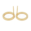 Brass Ring Stud Earrings for Women EJEW-G297-15G-3