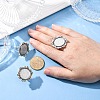Adjustable Iron Flower Finger Ring Components Alloy Cabochon Bezel Settings PALLOY-Q300-15AS-NR-2