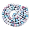 Opaque Crackle Glass Round Beads Strands GLAA-T031-10mm-01U-2