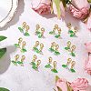 24Pcs 12 Colors Acrylic Flower Pendant Decorations HJEW-JM03088-1