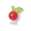 5Pcs 5 Styles Natural Amethyst & Quartz Crystal & Rose Quartz & White Jade & Dyed Malaysia Jade Round Pendants PALLOY-JF03962-02-3