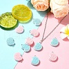 20Pcs 2 Colors Opaque Resin Glitter Imitation Food Pendants RESI-YW0001-63-5
