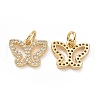 Brass Cubic Zirconia Charms ZIRC-I062-21G-2