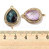 Natural Mixed Gemstone Faceted Teardrop Connector Charms G-M431-04G-3
