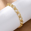 Brass Ring Link Chain Bracelets for Women Men BJEW-K273-05G-2