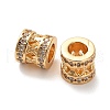 Brass Micro Pave Clear Cubic Zirconia Beads KK-B110-09G-1