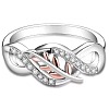 Zinc Alloy Rhinestone Finger Rings for Women FS-WG08E4B-02-5