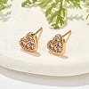 Brass Micro Pave Clear Cubic Zirconia Stud Earrings for Women EJEW-G428-25G-01-2