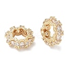 Brass Cubic Zirconia European Beads KK-A254-07G-1