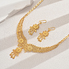 Elegant Alloy Flower Tassel Necklace & Earrings Set for Women Wedding US0443-1